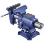 Tornillo de banco VEVOR de alta resistencia, ancho de mordaza de 6-1/2", apertura máxima de mordaza de 5", tornillo de banco multiusos de hierro dúctil con yunque, cabezal giratorio de 360°, garganta de 3", fuerza de sujeción de 5620 lb, para reparación de tuberías y metalurgia.
