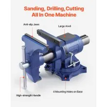 VEVOR 6-1/2" Multi-Purpose Bench Vise Heavy Duty Ductile Iron 360° Swivel Base