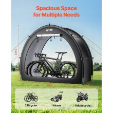 Outdoor Bike Storage Tent Fan-Shaped Waterproof Bike Tent for 1 to 2 Bikes