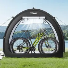 VEVOR Bike Storage Tent, 1 to 2 Bikes, Outdoor Spacious Bike Storage Tent with Ventilated Window, Waterproof Fan-Shaped Bike Tent with High Strength Fiberglass & Dual Zippers, Fit for Bicycle