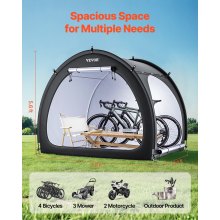 Outdoor Bike Storage Tent Fan-Shaped Dual-Door Bike Tent for 4 to 5 Bikes