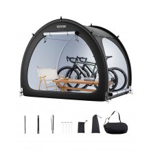 Outdoor Bike Storage Tent Fan-Shaped Dual-Door Bike Tent for 4 to 5 Bikes