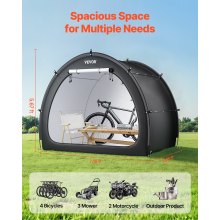 Outdoor Bike Storage Tent Fan-Shaped Waterproof Bike Tent for 4 to 5 Bikes