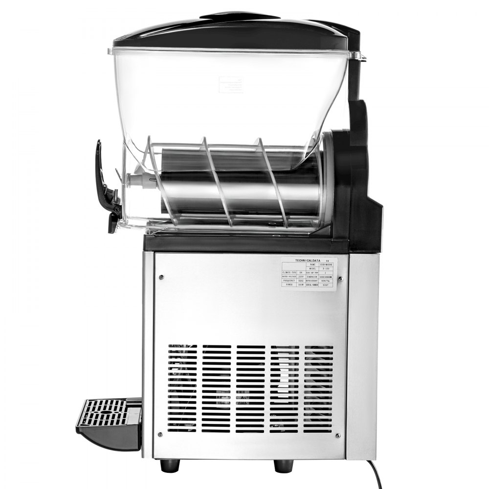 VEVOR Commercial Margarita Machine, 1Tank 15L Commercial Slushy Machine, Stainless Steel Smoothie Frozen Drink Maker, 500W 110V for Supermarkets Cafes Restaurants Bars Home Use