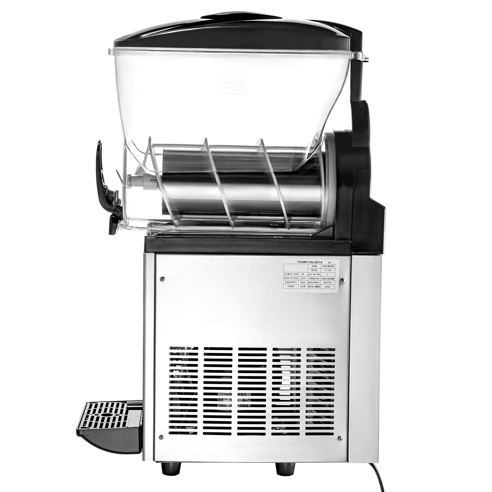 VEVOR Commercial Margarita Machine, 1Tank 15L Commercial Slushy Machine, Stainless Steel Smoothie Frozen Drink Maker, 500W 110V for Supermarkets Cafes Restaurants Bars Home Use