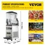 VEVOR Slush Frozen Drink Machine, 15L Tank Commercial Margarita Machine, 500W Stainless Steel Margarita Slush Maker, Temperature Slush 16°F to 32°F Drink Maker, Perfect for Restaurants Cafes Bars