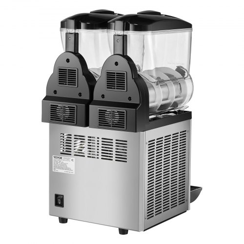 VEVOR Kommerzielle Slushy-Maschine 24 L – 2x12 L Behälter, 500 W, Edelstahl, Für Margarita, Smoothie & Mehr