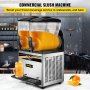 VEVOR Slush Frozen Drink Machine, 2x15L nádrž Komerční Margarita Machine, 1000W Nerezový výrobník Margarita Slush Maker, Teplota Slush 25°F až 30°F Nápojový automat, Ideální pro restaurace Kavárny Bary