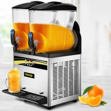 VEVOR Slush Frozen Drink Machine, 2x15L nádrž Komerční Margarita Machine, 1000W Nerezový výrobník Margarita Slush Maker, Teplota Slush 25°F až 30°F Nápojový automat, Ideální pro restaurace Kavárny Bary