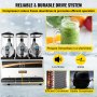 VEVOR Slush Machine à boissons glacées, réservoir de 3 x 15 L, machine à margarita commerciale, machine à margarita en acier inoxydable 800 W, température de 16 °F à 32 °F, parfaite pour les restaurants, cafés, bars
