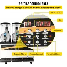 VEVOR Slush Frozen Drink Machine, 3x15L Tank Commercial Margarita Machine, 800W Stainless Steel Margarita Slush Maker, Temperature Slush 16°F to 32°F Drink Maker, Perfect for Restaurants Cafes Bars