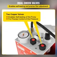 VEVOR Hydrostatic Pressure Test Pump, Test Up to 60 bar/860 psi, 3.2 Gallon Tank, Hydraulic Manual Water Pressure Tester Kit w/ Three-Unit Gauge & R 1/2" Connection for Pipeline Fluid Pressure Testing