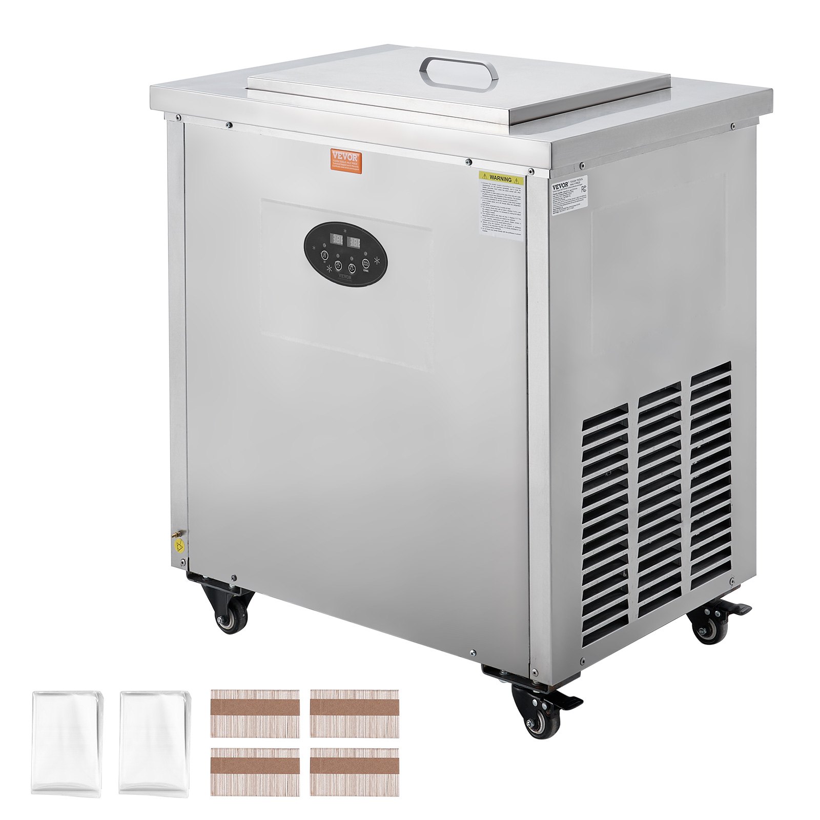 VEVOR Commercial Popsicle Machine, 2 Mould Set - 52 PCS Ice Pops Making Machine, Stainless Steel Commercial Ice Lolly Maker, Ice Sticks Popsicle Machine for Bar, Cafes, Milktea Store (26PCS / Mould Se