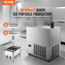 VEVOR Commercial Popsicle Machine 4 Mold Sett - 120 STK Ice Pops Making Machine