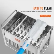 VEVOR Commercial Popsicle Moulds, 40PCS Cylindrical Ice Pop Moulds, Stainless Steel Ice Lolly Popsicle Moulds, Ice Cream Maker Mould Holder with 50PCS Popsicle Sticks & Bags (Single Mould Set - 40PCS)
