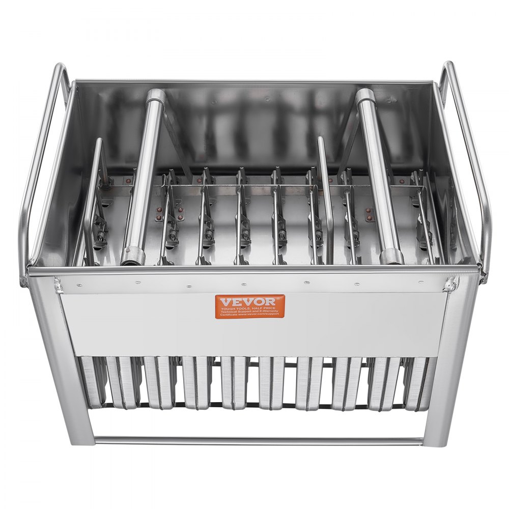 VEVOR Commercial Popsicle Moulds, 40PCS Round-Head Ice Pop Moulds with Double Slot, Stainless Steel Ice Lolly Popsicle Moulds, Ice Cream Maker Mould Holder with 50PCS Popsicle Sticks & Bags