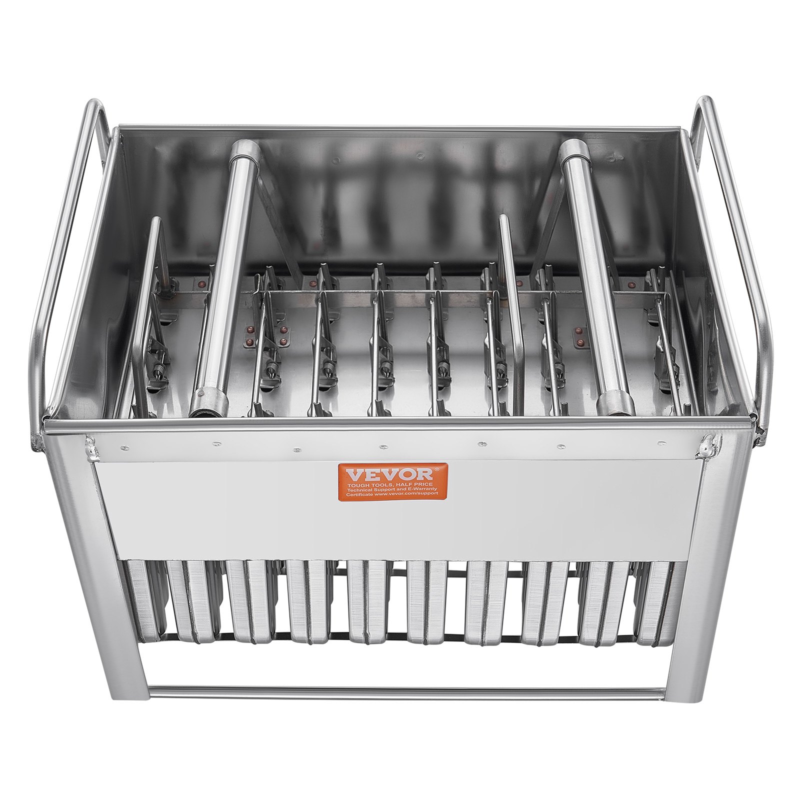 VEVOR Commercial Popsicle Moulds, 40PCS Round-Head Ice Pop Moulds with Double Slot, Stainless Steel Ice Lolly Popsicle Moulds, Ice Cream Maker Mould Holder with 50PCS Popsicle Sticks & Bags