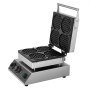 VEVOR Commercial Waffle Maker, 4PCS Round Waffle Baker Machine,1750W Non-Stick Stainless Steel Belgian Waffle Iron with Temperature and Time Control, for Restaurant Bakery Snack Bar Family