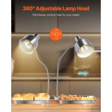 Commercial Food Heat Lamp 2-head Electric Catering for Food Restaurant & Buffet