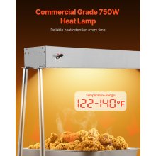 Commercial Food Heat Lamp 750W Electric Food Warmer for Restaurant & Buffet