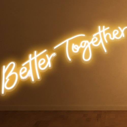 VEVOR Better Together Neon Sign, 13" x 7" +18" x 8" Warm White LED lights Sign, Adjustable Brightness with Remote Control, Used for Home, Party, Wedding, and Bar Decoration (Power Adapter Included)