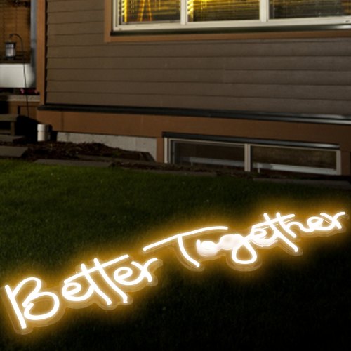 VEVOR Better Together Neon Sign, 13" x 7" +18" x 8" Warm White LED lights Sign, Adjustable Brightness with Remote Control, Used for Home, Party, Wedding, and Bar Decoration (Power Adapter Included)