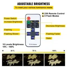 VEVOR Better Together Neon Sign, 13" x 7" +18" x 8" Warm White LED lights Sign, Adjustable Brightness with Remote Control, Used for Home, Party, Wedding, and Bar Decoration (Power Adapter Included)