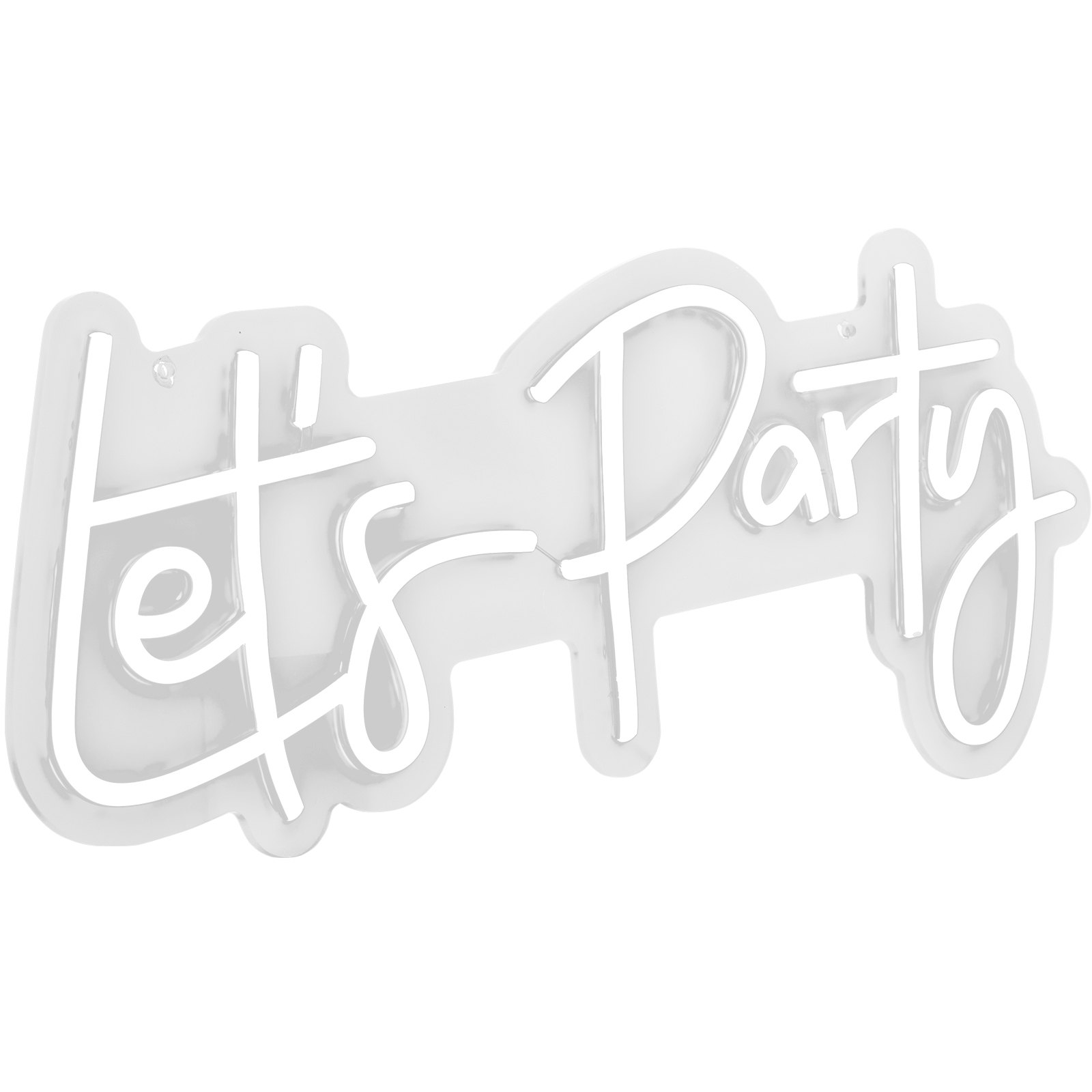 VEVOR Let's Party Neon Sign, 23"X10" Neon Sign for Wall Decor, Adjustable Brightness White Neon Light Sign with Remote Control and Power Adapter, for Party/Wedding Celebration/Home Decoration