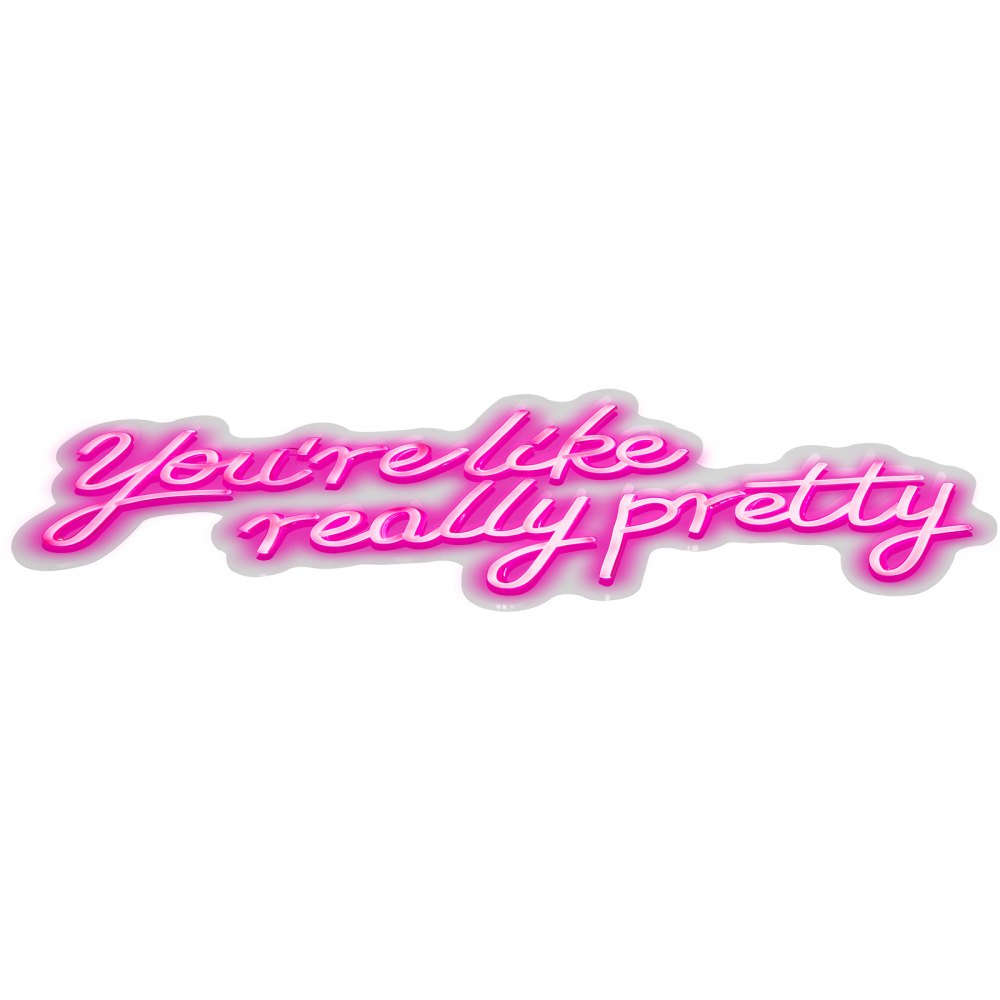 VEVOR You're Like Really Pretty Neon Sign, 23" x 21" Pink LED Neon Signs for Wall Decor, Large Lights Sign with Remote Control and Power Adapter, Used for Party, Wedding, Living Room, Office