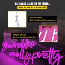 VEVOR You're Like Really Pretty Neon Sign, 23" x 21" Pink LED Neon Signs for Wall Decor, Large Lights Sign W/ Remote Control and Power Adapter, Used for Party, Wedding, Living Room, Office