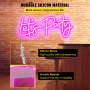 VEVOR Let's Party Neon Sign, 23"X10" Neon Sign for Wall Decor, Adjustable Brightness Pink Neon Light Sign with Remote Control and Power Adapter, for Party/Wedding Celebration/Home Decoration