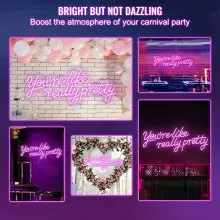 VEVOR You're Like Really Pretty Neon Sign, 27.5" x 12" Pink LED Neon Signs for Wall Decor, Large Lights Sign with Remote Control and Power Adapter, Used for Party, Wedding, Living Room, Office