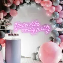 VEVOR You're Like Really Pretty Neon Sign, 27.5" x 12" Pink LED Neon Signs for Wall Decor, Large Lights Sign with Remote Control and Power Adapter, Used for Party, Wedding, Living Room, Office