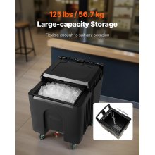 Commercial Ice Bin 61.6 L Portable Ice Caddy with Sliding Lid and Four Wheels