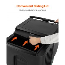 Commercial Ice Bin 61.6 L Portable Ice Caddy with Sliding Lid and Four Wheels