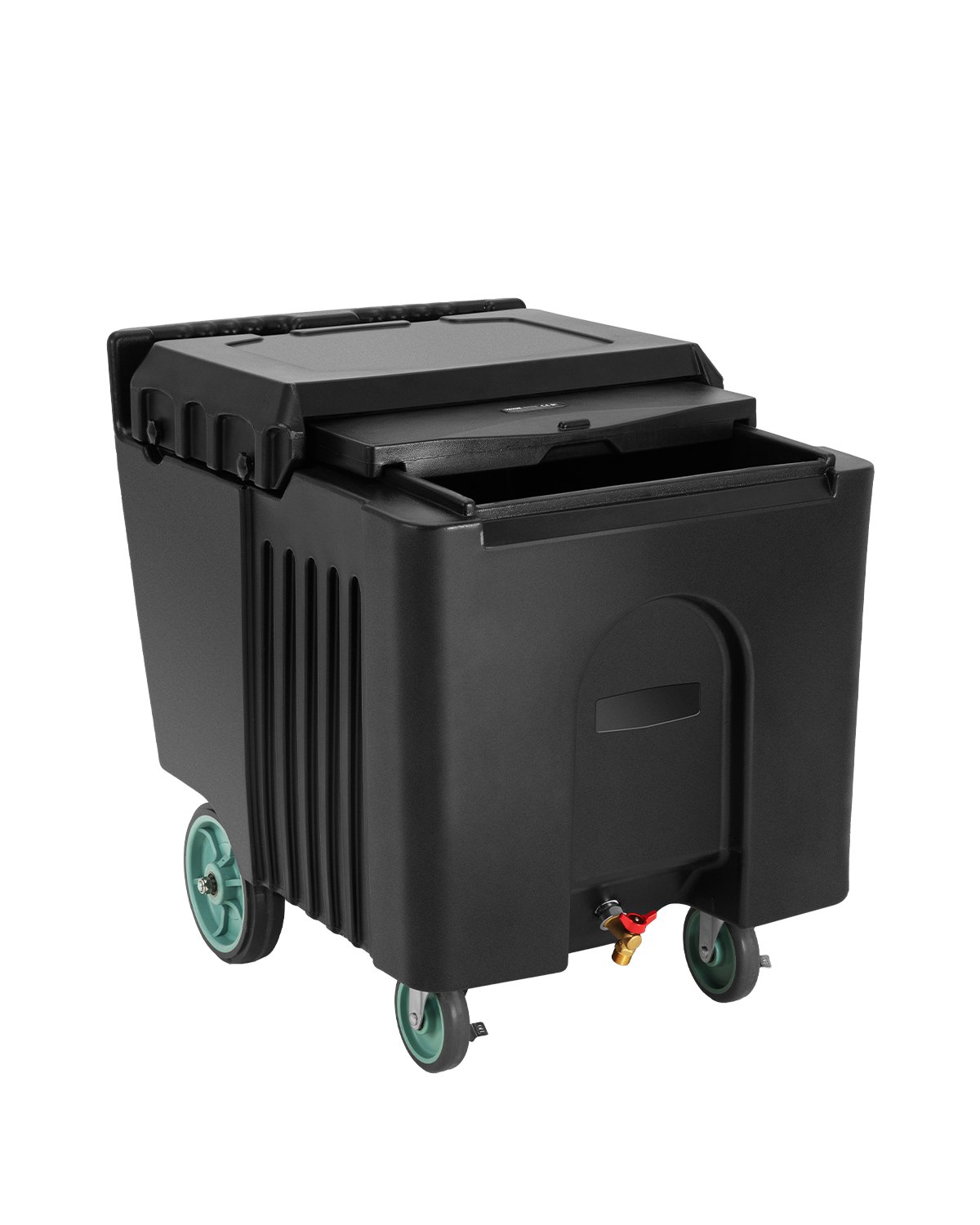 VEVOR Commercial Ice Bin, 125 lbs Portable Ice Caddy, 31.5 x 22.8 x 29 inch Insulated Ice Carrier with 4 Wheels and Sliding Lid, Large Ice Bin for Catering, Kitchens, Bistros, Restaurants, and Bars