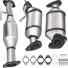 VEVOR Catalytic Converter, 3 Pcs Exhaust Pipe Stainless Steel High Flow Cat, for Chevrolet Traverse 09-17 3.6L V6/Buick Enclave 07-10/GMC Acadia 07-17/Saturn Outlook 3.6L 07-10 (EPA Compliant)