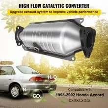 VEVOR Catalytic Converter Compatible with 1998-2002 Honda Accord 2.3L, Direct-Fit High Flow Series Cat Converter, Stainless Steel Exhaust Converter Pipe w/Flange Design & Gasket (OBD III Compliant)