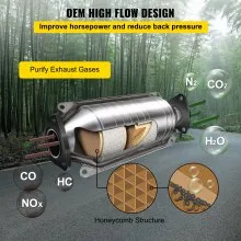 VEVOR Catalytic Converter Compatible with 1998-2002 Honda Accord 2.3L, Direct-Fit High Flow Series Cat Converter, Stainless Steel Exhaust Converter Pipe with Flange Design & Gasket (OBD III Compliant)