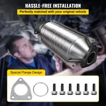 VEVOR Catalytic Converter Compatible with 1998-2002 Honda Accord 2.3L, Direct-Fit High Flow Series Cat Converter, Stainless Steel Exhaust Converter Pipe w/Flange Design & Gasket (OBD III Compliant)