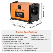 VEVOR 190 Pints Commercial Dehumidifier with Drain Hose for Crawl Spaces, Basements Warehouse & Job Sites, Large Capacity Dehumidifier for Water Damage Restoration, Auto Defrost, CSA Listed