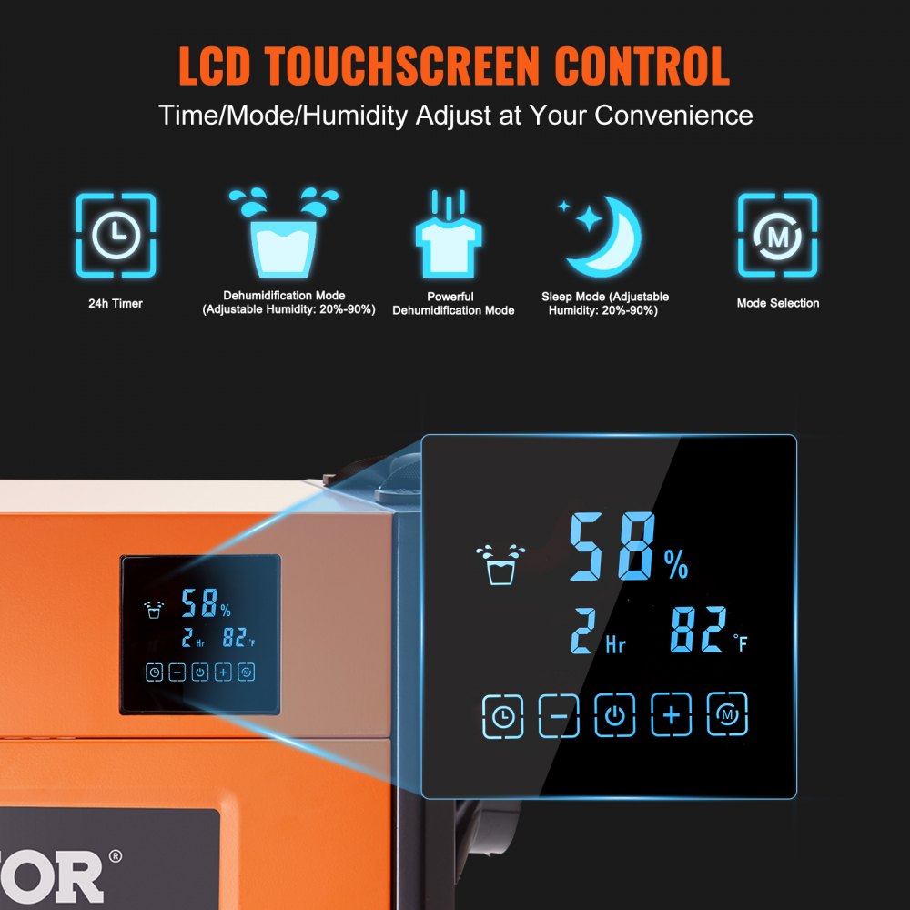 VEVOR 125 Pints Commercial Dehumidifier with Drain Hose for Crawl Spaces, Basements Warehouse & Job Sites, Large Capacity Dehumidifier for Water Damage Restoration, Auto Defrost, CSA Listed