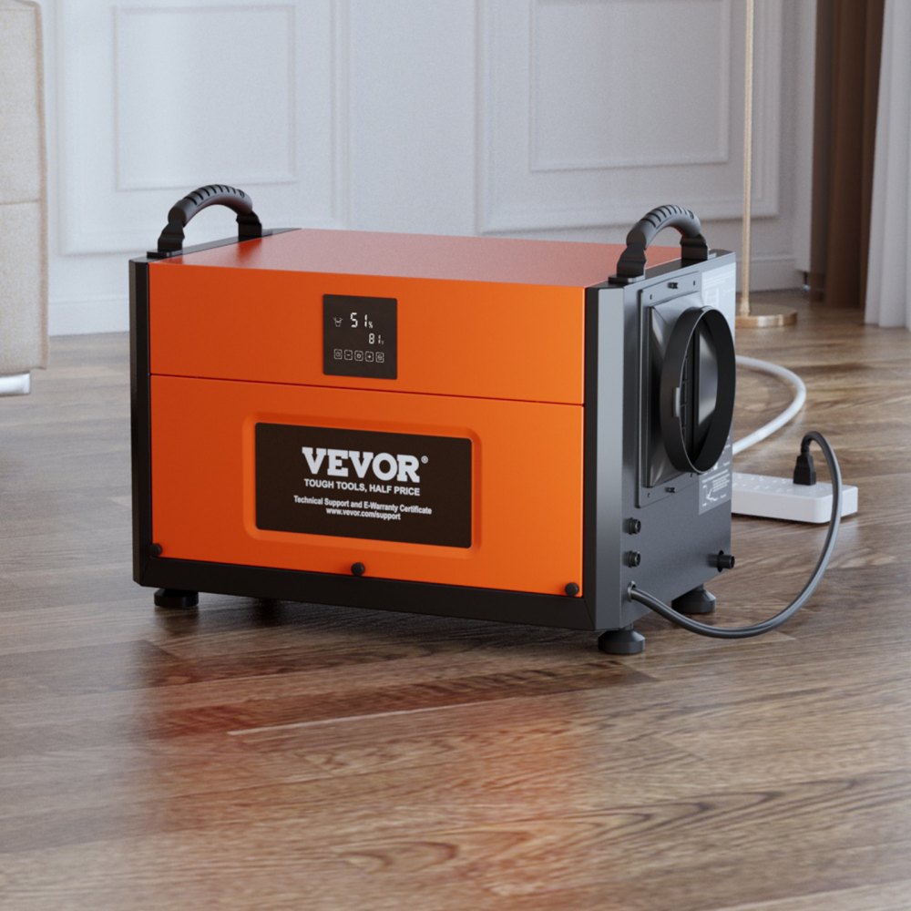 VEVOR 156 Pints Commercial Dehumidifier with Drain Hose for Crawl Spaces, Basements Warehouse & Job Sites, Large Capacity Dehumidifier for Water Damage Restoration, Auto Defrost, CSA Listed