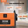 VEVOR 156 Pints Commercial Dehumidifier with Drain Hose for Crawl Spaces, Basements Warehouse & Job Sites, Large Capacity Dehumidifier for Water Damage Restoration, Auto Defrost, CSA Listed