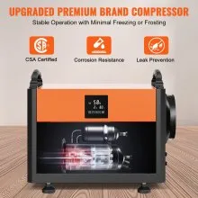 VEVOR 156 Pints Commercial Dehumidifier with Drain Hose for Crawl Spaces, Basements Warehouse & Job Sites, Large Capacity Dehumidifier for Water Damage Restoration, Auto Defrost, CSA Listed