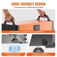 VEVOR 156 Pints Commercial Dehumidifier with Drain Hose for Crawl Spaces, Basements Warehouse & Job Sites, Large Capacity Dehumidifier for Water Damage Restoration, Auto Defrost, CSA Listed
