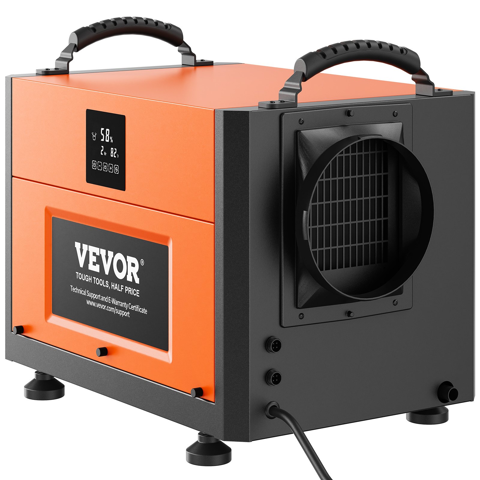 VEVOR 156 Pints Commercial Dehumidifier with Drain Hose for Crawl Spaces, Basements Warehouse & Job Sites, Large Capacity Dehumidifier for Water Damage Restoration, Auto Defrost, CSA Listed