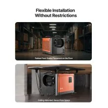 VEVOR 70 Pints Commercial Dehumidifier with Hose Auto Defrost for Crawl Space