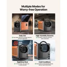 VEVOR 70 Pints Commercial Dehumidifier with Pump Auto Defrost for Crawl Space