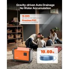 VEVOR 70 Pints Commercial Dehumidifier with Pump Auto Defrost for Crawl Space